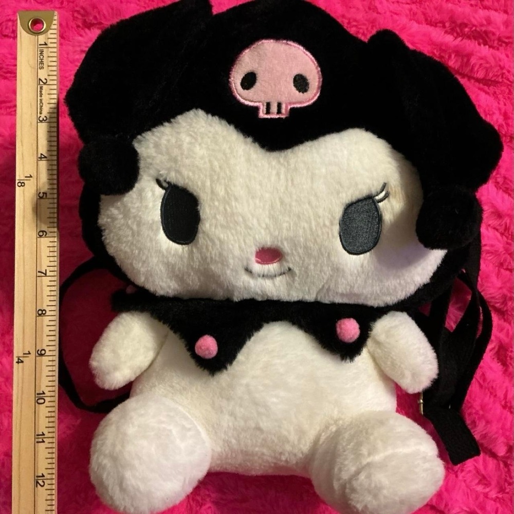 Vintage Y2K Sanrio Kuromi Plush Backpack 12"
